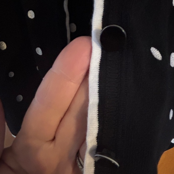Talbots Black and White Polka Dot cardigan - Picture 4 of 6